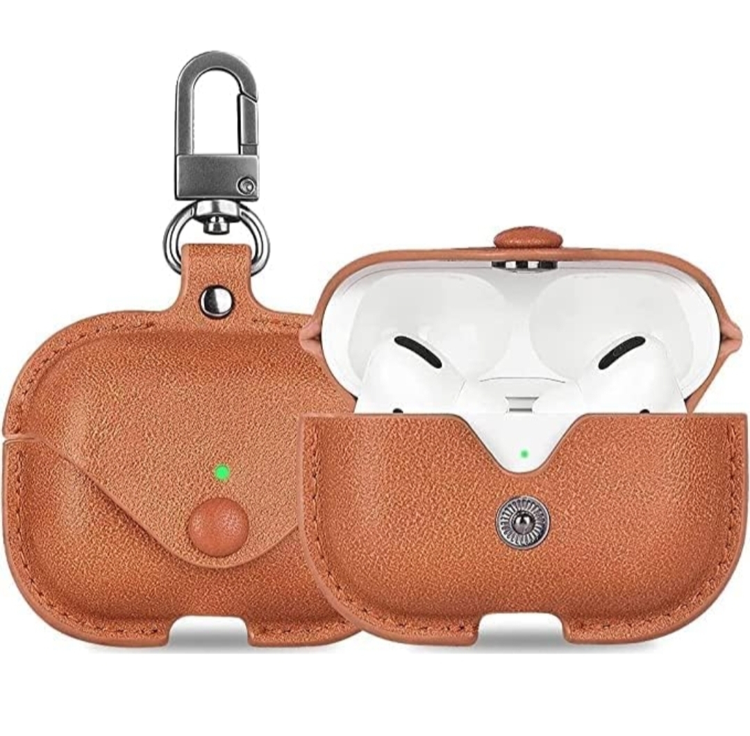 By the super soft PU leather, designed for AirPods Pro, pro case leather brown case 