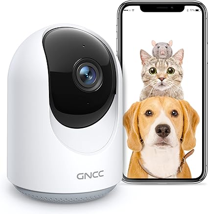 GNCC Pet Camera, Dog Camera, Pet Cameras with APP, Cat Camera 1080P, 360° Pan(Manual UP&Down), Motion/Sound Detection, 2-Way Audio, Real-Time Alerts, SD&Cloud Storage, Works with Alexa, P1