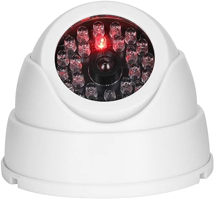 Dioche Dummy Fake Security CCTV Dome Camera, Dome Simulated Surveillance Camera with 30pcs Flashing Red Dummy IR LED Light, Wireless Dome Simulated Camera, Indoor/Outdoor Simulated Camera