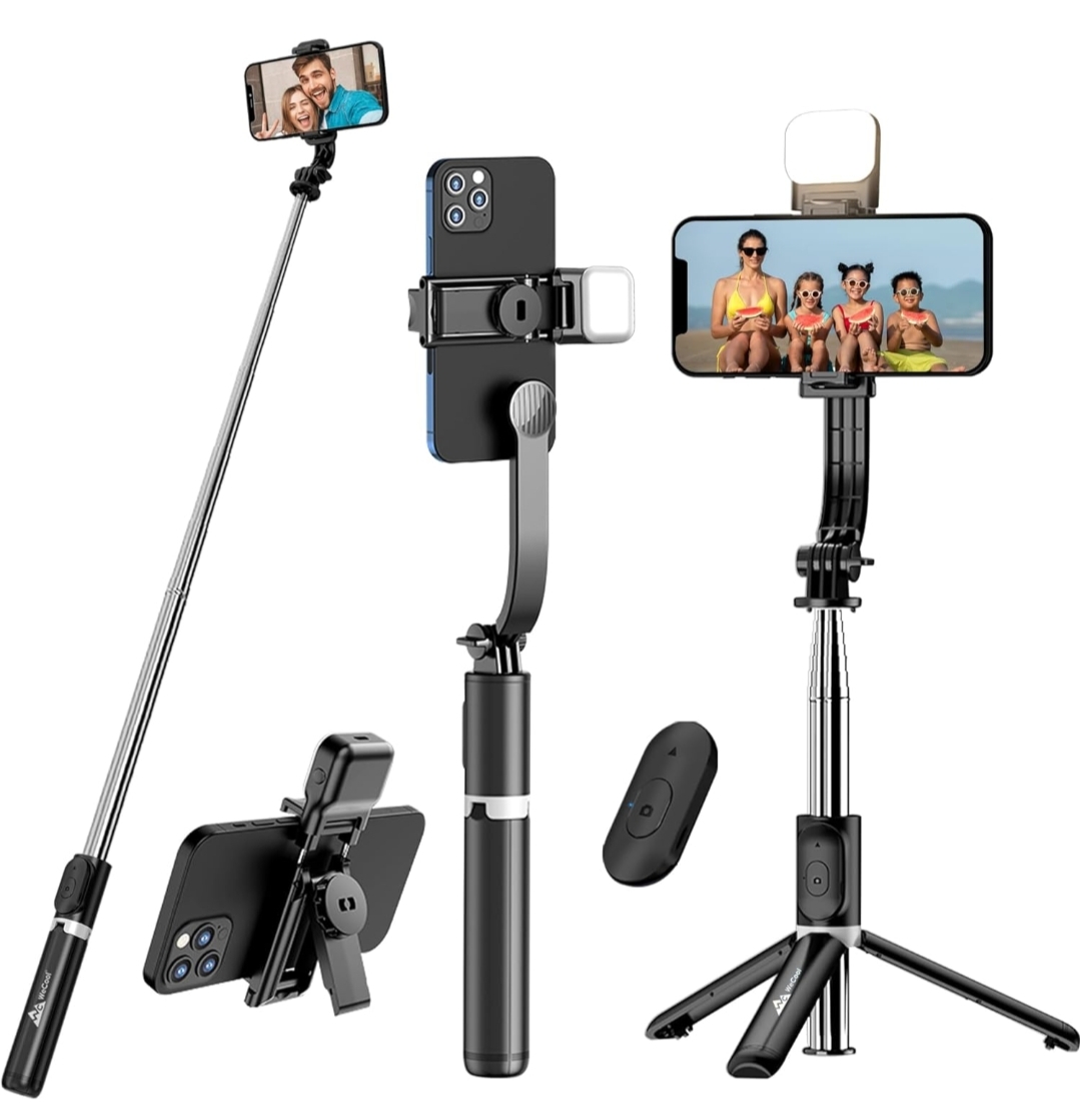 Selfie Stick with Detachable Fill Light,6 Shades(3 Colours and 2 Tones),Detachable Mobile Holder,Selfie Stick for Mobile Phone extendable Upto 103 cm,Designed for 