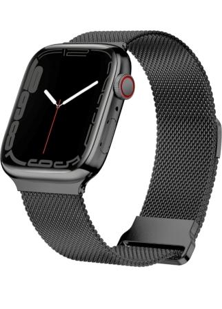 Stainless Steel Metal Mesh Adjustable Magnetic Strap Band Belt for Men/Women Compatible with IOS Apple iWatch 38mm 40mm 41mm(Black)